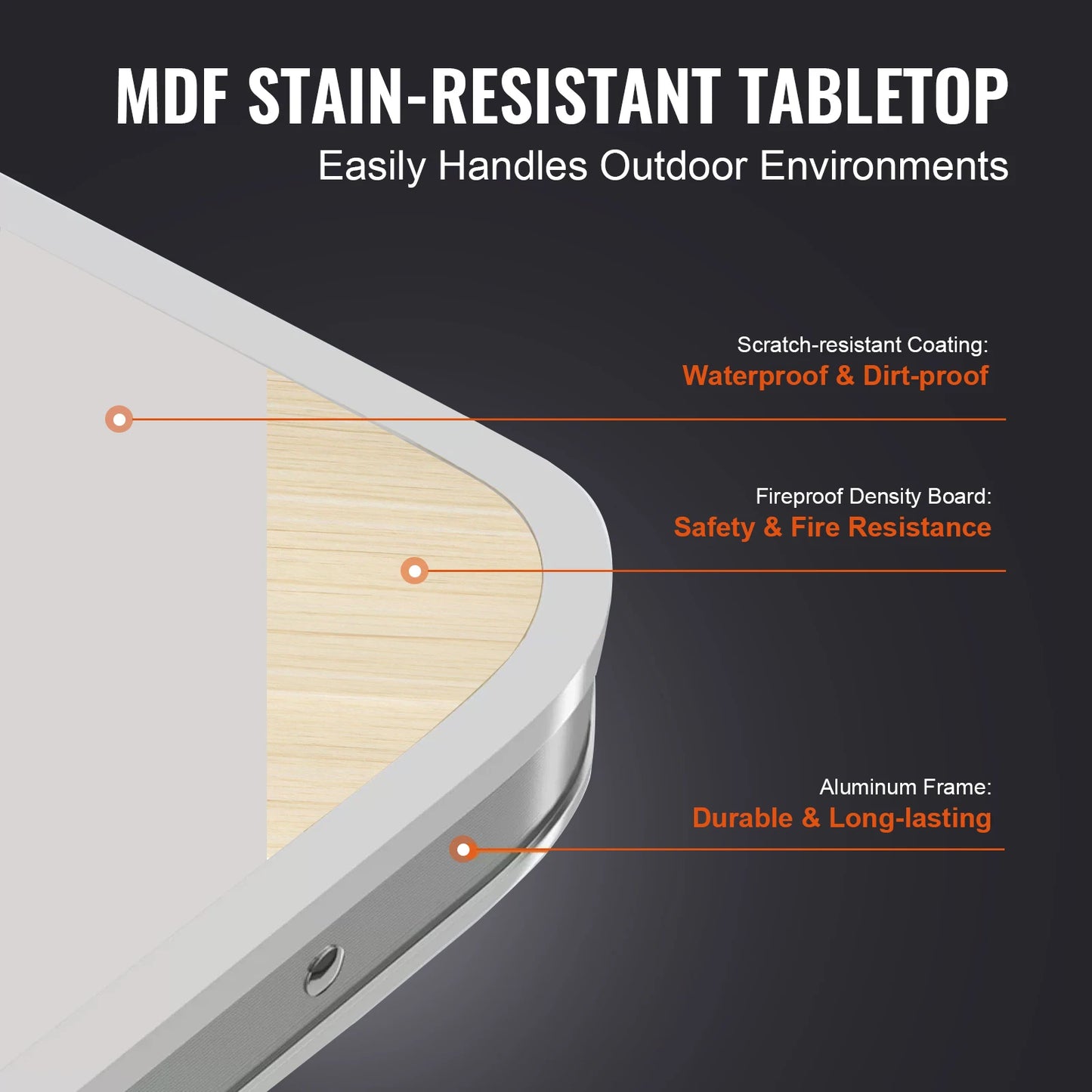 24x6 Inch Folding Table