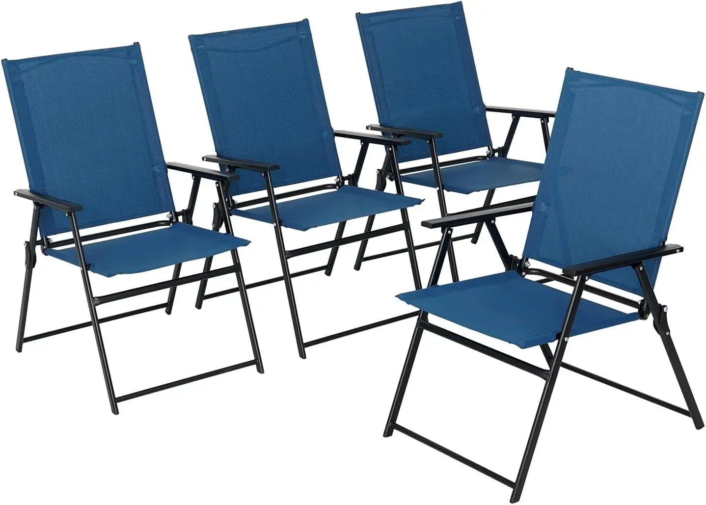 4 Folding Patio Chairs with Armrests
