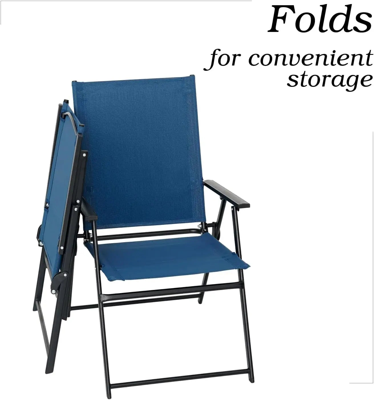 4 Folding Patio Chairs with Armrests