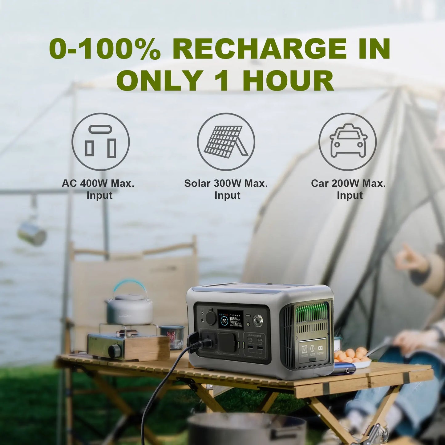 Portable Power Station with Solar Charger