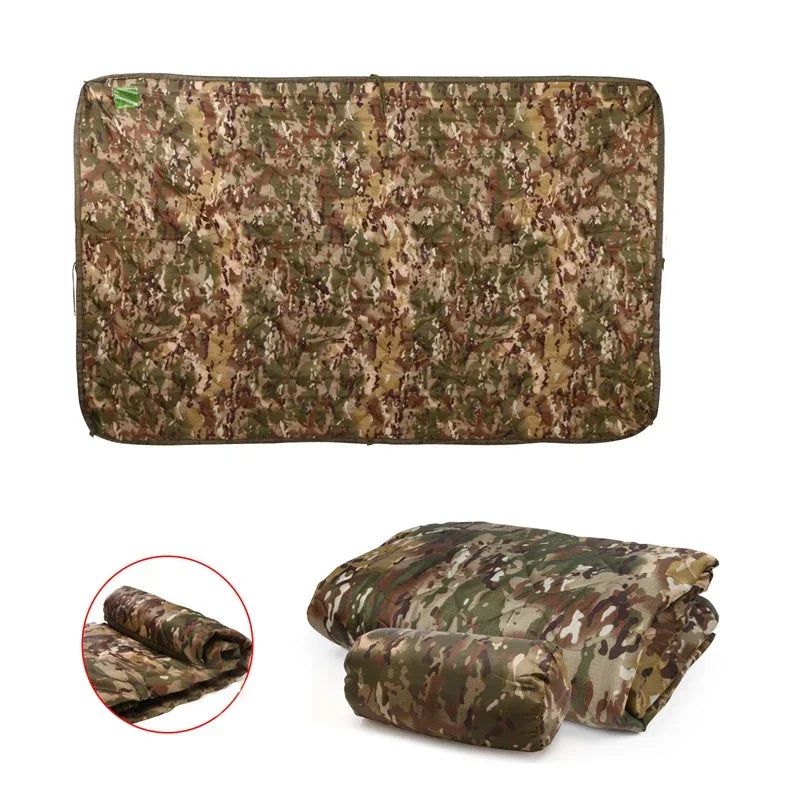 Camouflage Water Repellent Quilted Blanket