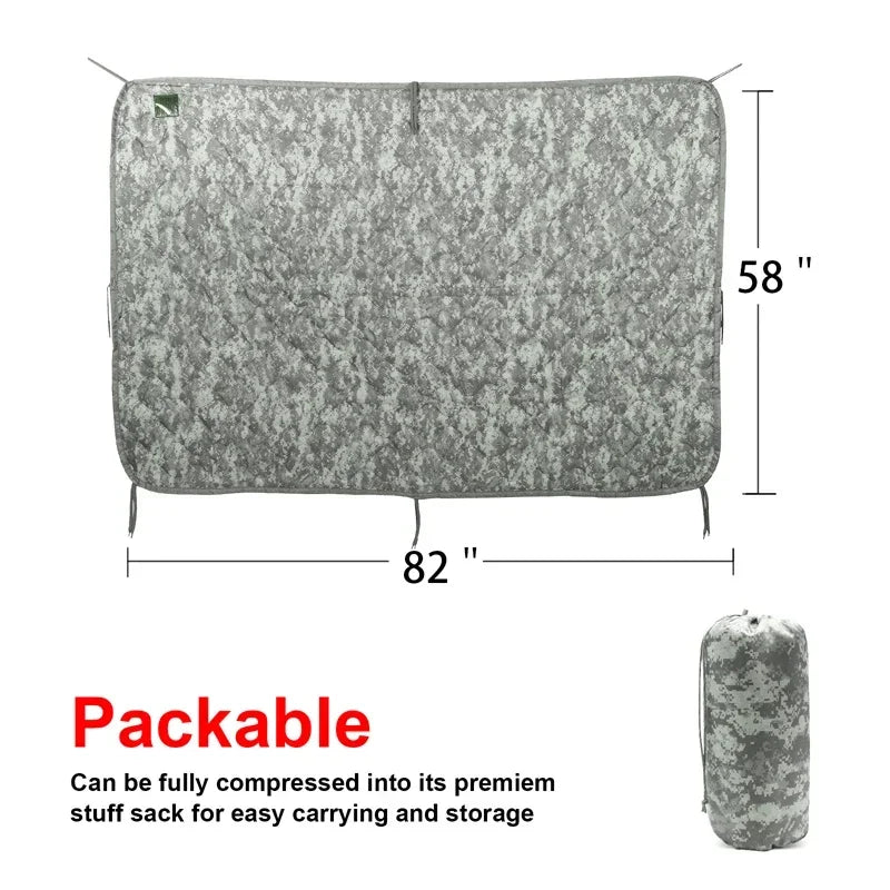 Camouflage Water Repellent Quilted Blanket