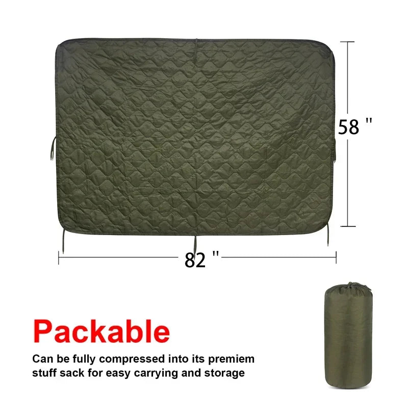 Camouflage Water Repellent Quilted Blanket