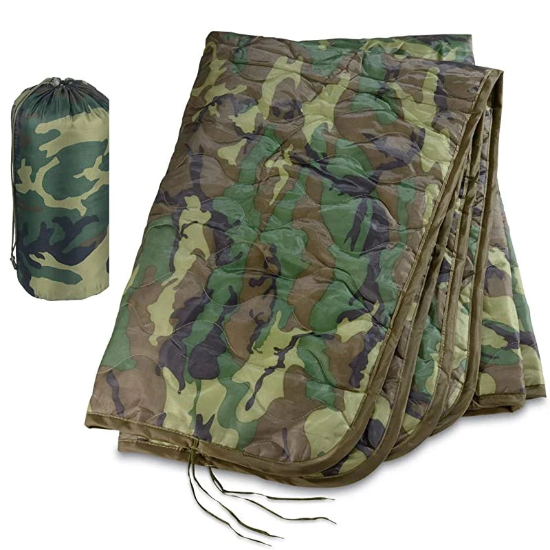 Camouflage Water Repellent Quilted Blanket