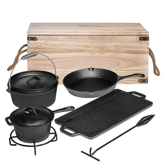 Pre Seasoned Cast Iron Cooking Set