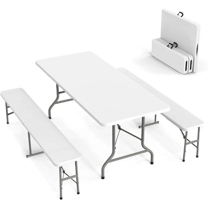 Picnic Table Set with 2 Benches
