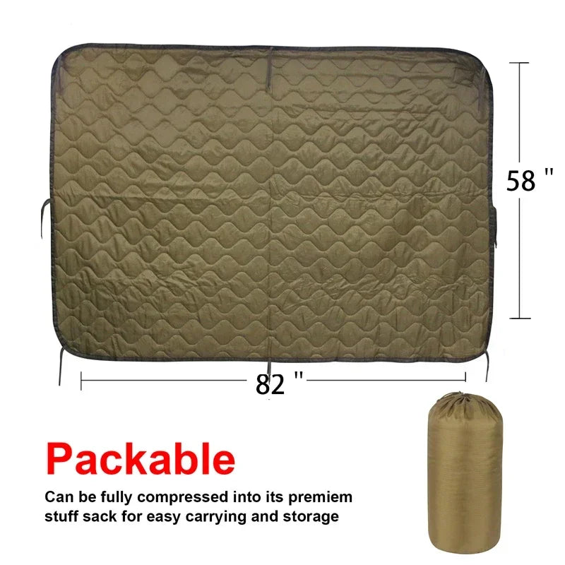 Camouflage Water Repellent Quilted Blanket