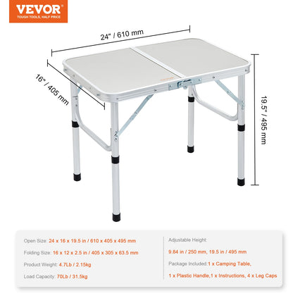 24x6 Inch Folding Table
